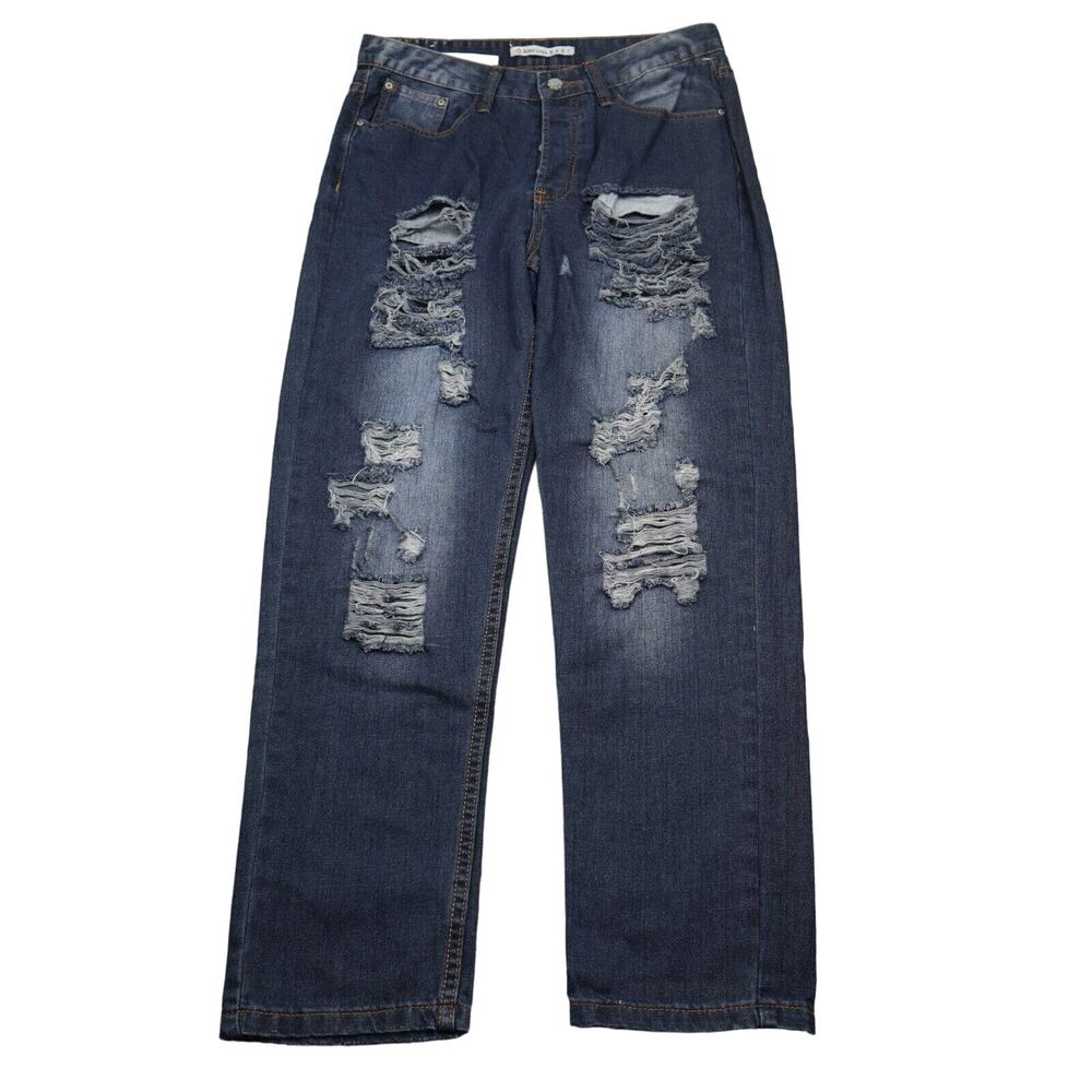 American Bazi Pants Womens 7 Blue High Rise 5 Pocket Design Distressed Jeans